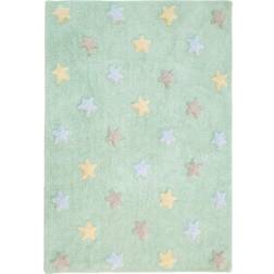 Lorena Canals Washable Rug Tricolor Stars Kinderteppich Soft Mint