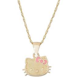 Hello Kitty Pendant Necklace - Gold/Pink