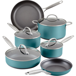 Anolon Achieve Hard Anodized Cookware Set with lid 10 Parts