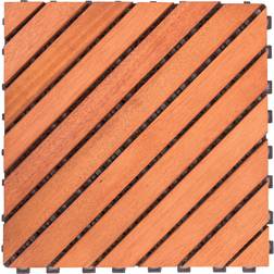 Vifah V182 Interlocking FSC Eucalyptus Deck Tile 12-Slat Diagonal Design