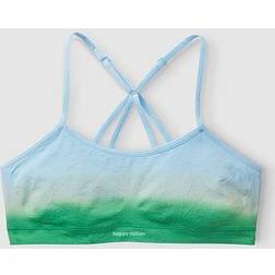 Happy Nation Seamless Scoop Neck Racerback Sports Bra - Blue Topaz Gradient