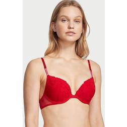 Victoria's Secret Sexy Tee Lace Push-Up Bra, Red, Women's Bras