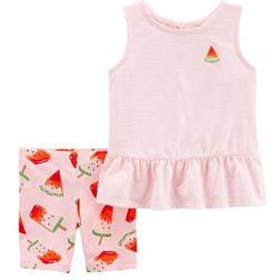 Carter's Baby's Striped Watermelon Tank & Bike Short 2-piece Set - Multi