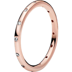 Pandora Simple Sparkling Band Ring - Rose Gold/Transparent