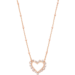 Kendra Scott Ari Heart Pendant Necklace - Rose Gold/Transparent