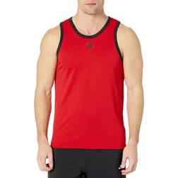 Adidas Men's Legends Basketball 3-Stripes Tank Top - Better Scarlet/Black