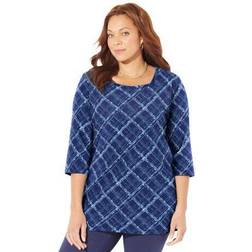 Catherines women's plus easy fit squareneck tee