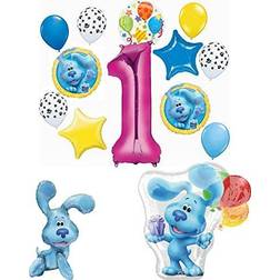 Blue's clues 1st birthday party supplies blue the dog table topper balloon bo
