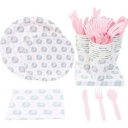 Sparkle and Bash Elephant Themed Party Supplies Pack for Showers Serves 24