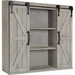 Kate and Laurel Wood 2-Door Cabinet Wall Shelf