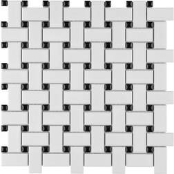 Affinity Tile FJBMBW Metro 11-3/4" Rectangle Square Basketweave Mosaic Smooth Porcelain Visual