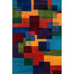 Momeni Rugs New Wave Collection, Hand Green, Blue, Red, Multicolor, Yellow