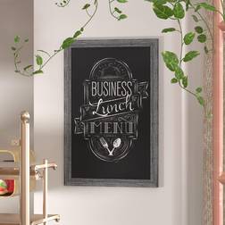 Flash Furniture Canterbury 24 Rustic Gray Wall Mount Magnetic Sign with Eraser Notice Board
