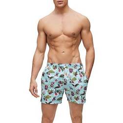 Hugo Boss Pirhana Printed Swim Shorts Open Green