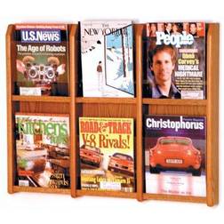 Wooden Mallet 6 Pocket Magazine Wall Display