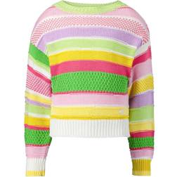 Monnalisa Striped Cotton Pullover Multicolor