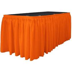 LA Linen 17 Long Poplin Skirt Tablecloth Orange