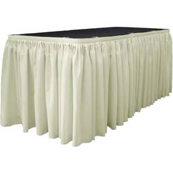 LA Linen 17 Long Ivory Poplin Skirt Tablecloth White