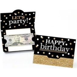 Adult happy birthday gold birthday party money & gift card holders 8 ct