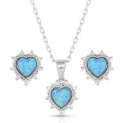 Montana Silversmiths Royal Heart Opal Jewelry Set