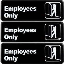 Excello Global Products Employees Only Sign: Easy Mount Informative Sign with Symbols