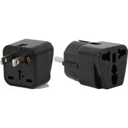 Us to peru travel adapter plug universal south america type a & ec/f ac pack 2