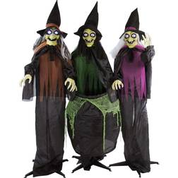 Haunted Hill Farm Party Decorations Touch Activated Animatronic Witches