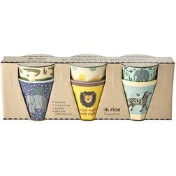 Rice 6 Pcs Small Melamine Kids Cups -Jungle Print Blue