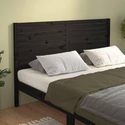 vidaXL black, 166 Solid Pine Bed Bed Headboard