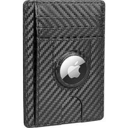 SaharaCase Slim Leather Wallet for Apple AirTag Black/Carbon AT00036