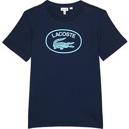 Lacoste Kid's Contrast Branded Jersey T-shirt - Navy Blue