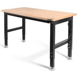 Workpro 48"heavy-duty adjustable multi-function workbench rubber wood work table