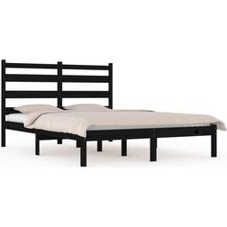 vidaXL black, 140 Solid Wood Pine Bed Frame