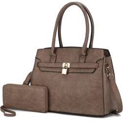 MKF Collection Bruna Satchel Handbag with a Matching Wallet by Mia K -2 pieces set