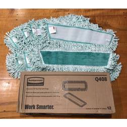 Rubbermaid 12 commercial q408 flat mop dust pad 18’’ microfiber looped