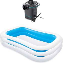 Intex swim 198 gal. family swimming pool & 120v electric air pump