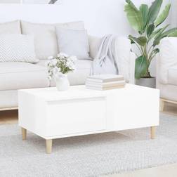 vidaXL High Gloss Engineered Wood White Coffee Table