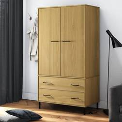 vidaXL brown Solid Wood with Wardrobe