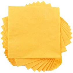 Jam Paper Beverage Napkin, 2-ply, Yellow, 40 Napkins/Pack 255621944 Yellow