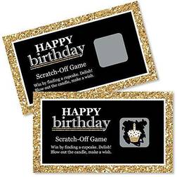 Adult Happy Birthday Gold Birthday Party Game Scratch Off Cards 22 Count Gold Gold