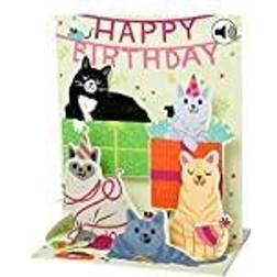 Up With Paper Birthday Cats Pop-Up Card Audio Greeting Card with Env