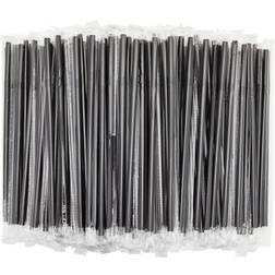 500 pcs plastic flexible drinking straws disposable individually wrapped black