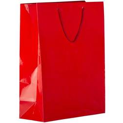 Jam Paper Glossy Gift Bags 12.5 x 17 x 6 Red 100/Pack X Large