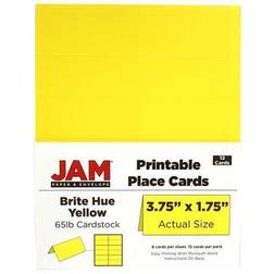 Jam Paper Printable Place Cards 3.75x1.75 Yellow 12/Pack