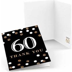 Adult 60th birthday gold birthday party thank you cards 8 count