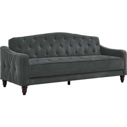 Novogratz Traditional Tufted Convertible Gray Sofa 81.5" 3 Seater