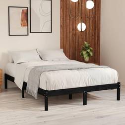 vidaXL black, 195.5 Solid Pinewood Bed Frame Bed Base