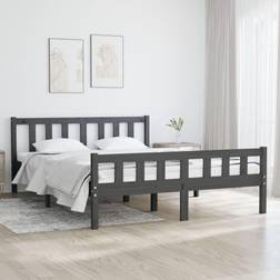 vidaXL grey, Solid Wood Bed Frame Bed Base