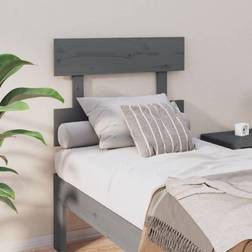 vidaXL grey, 78.5 Solid Wood Pine Bed Wooden Bed Headboard