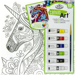 Royal & Langnickel Canvas art paint kit 10"x10"-unicorn